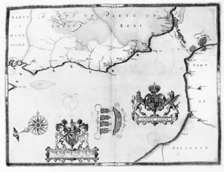 Map No.8 Showing the Route of the Armada Fleet, Engraved by Augustine Ryther, 1588
